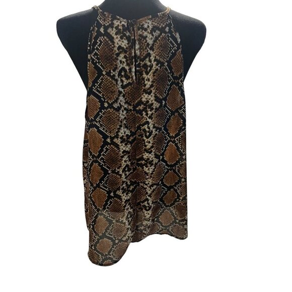 TRUTH Snake Print Sleeveless Halter Top With Back Button Closure, workattire, XL - Picture 4 of 9